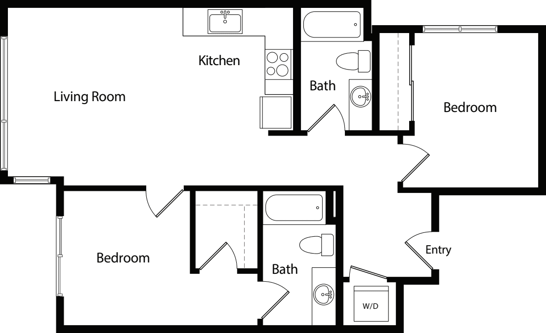 Two Beroom D floor plan
