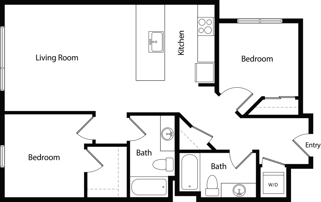Two Bedroom A floor plan