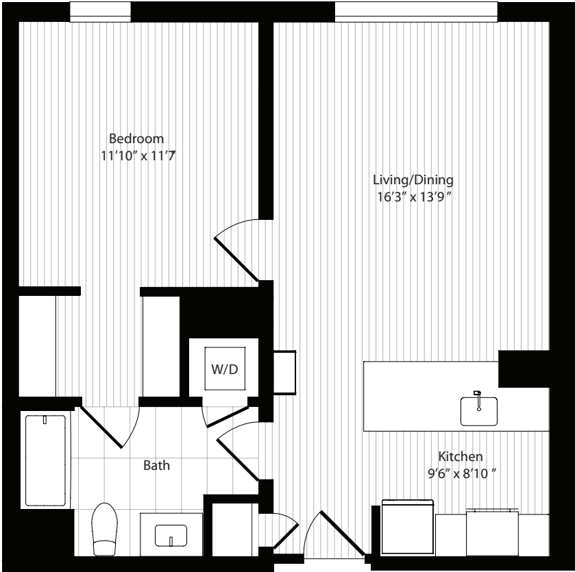 1 Bedroom A floor plan