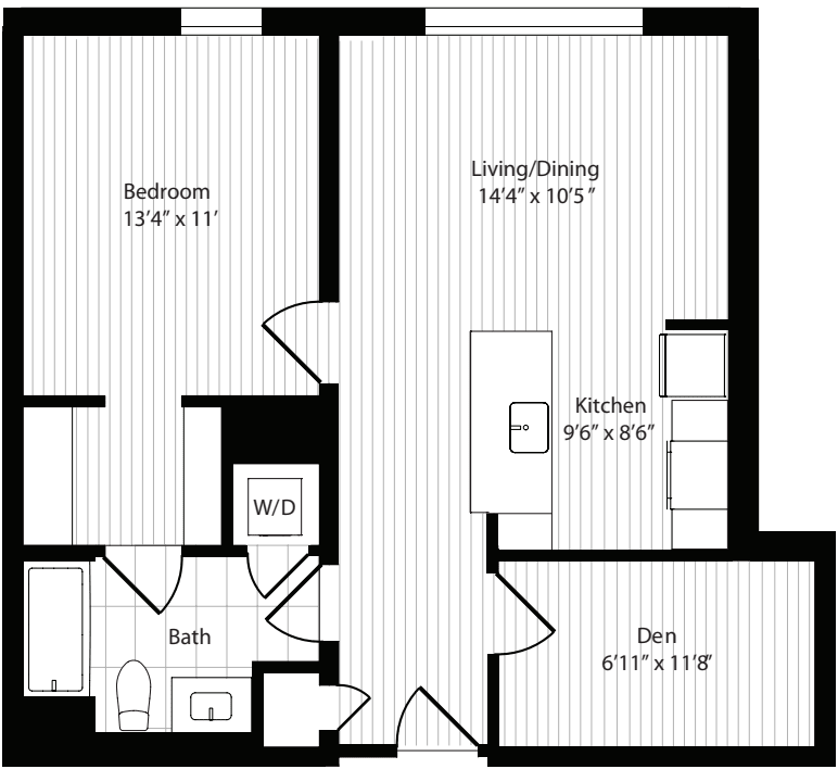 1 Bedroom D floor plan