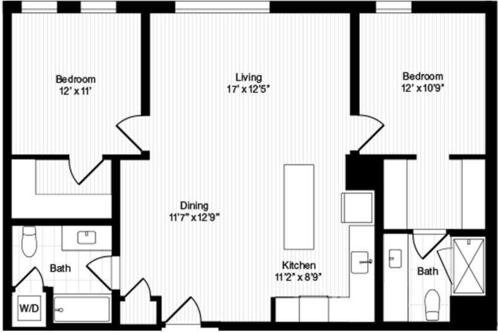 2 Bedroom D floor plan