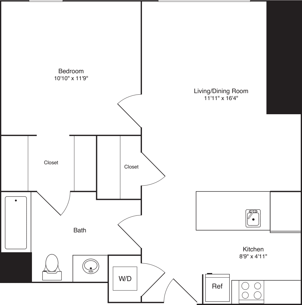1 Bedroom L_120 floor plan