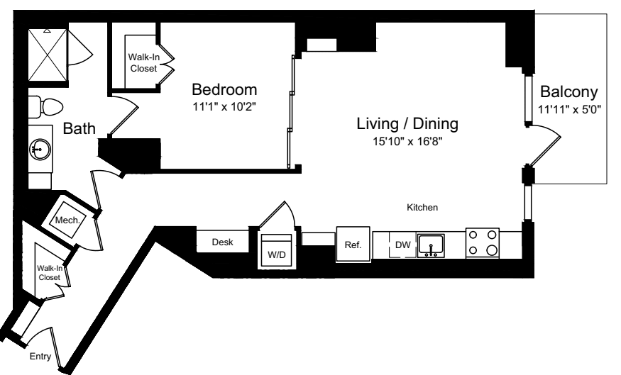 A08 with Balcony floor plan