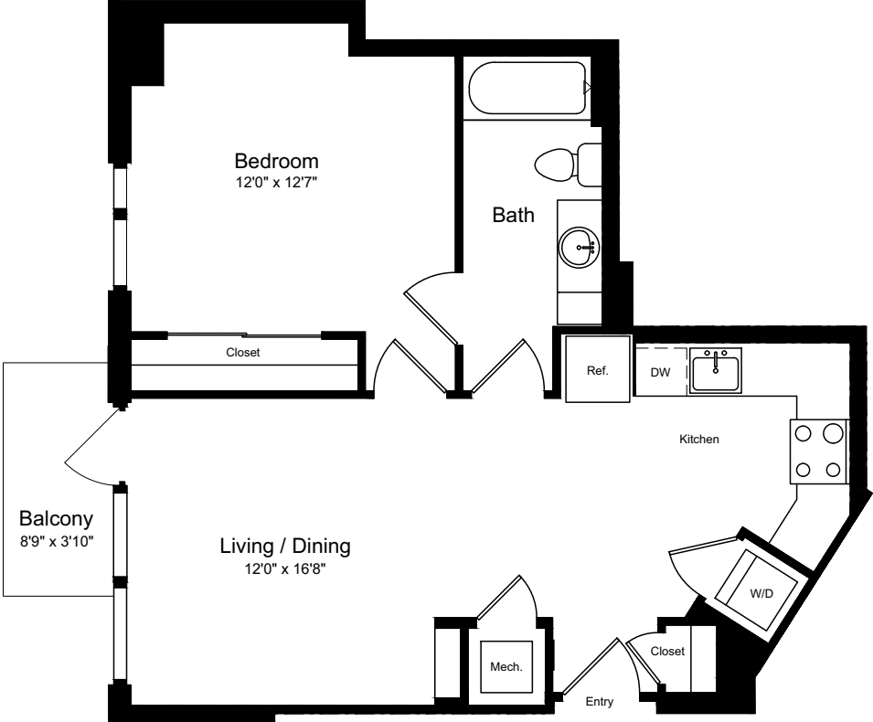 A05 with Balcony floor plan