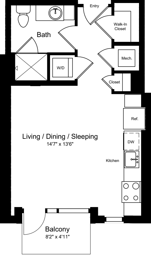 S01 with Balcony floor plan