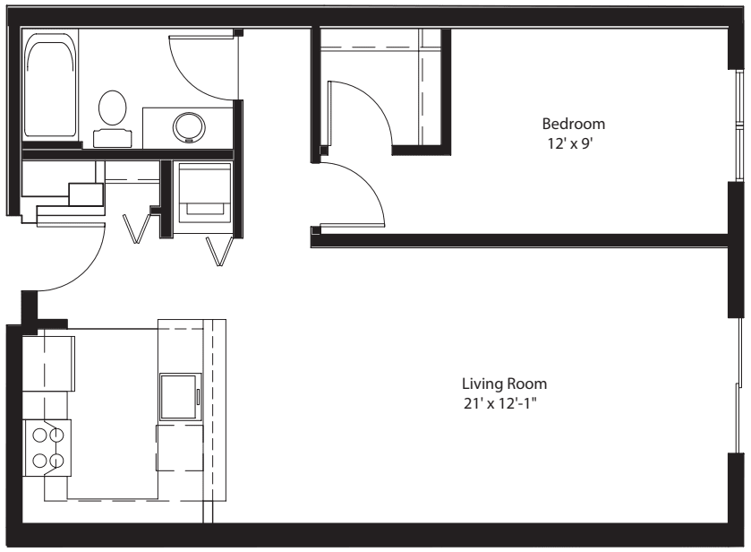 1 Bedroom G floor plan