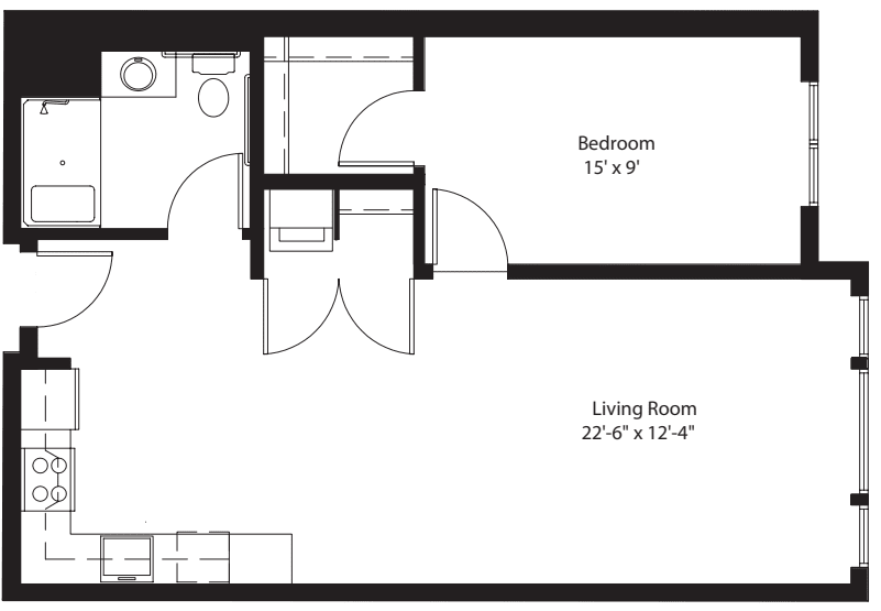 1 Bedroom C floor plan