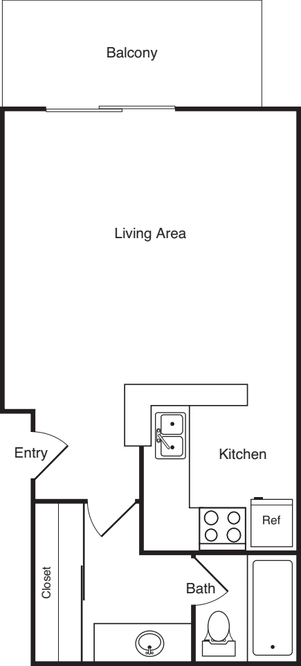 Studio A floor plan