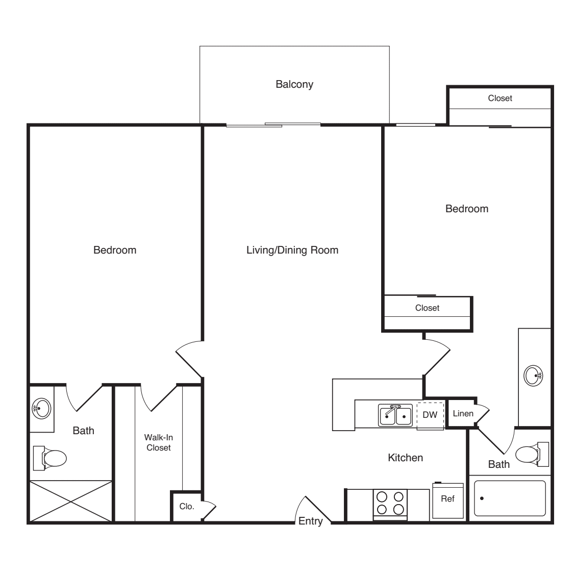 2 Bedroom A floor plan