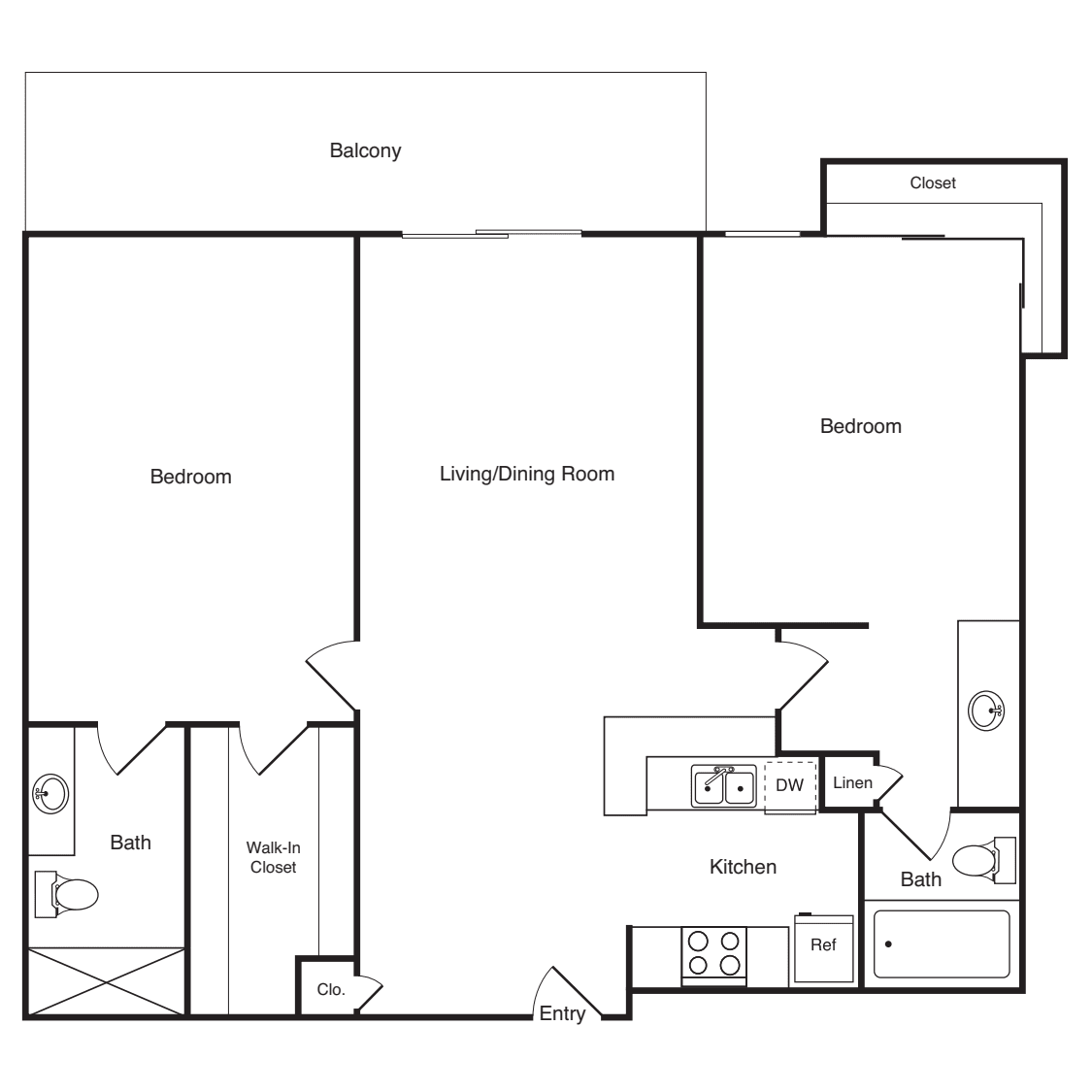2 Bedroom B floor plan