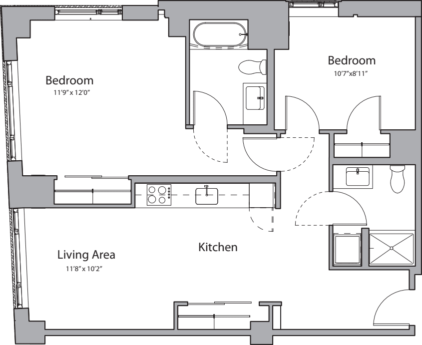V floor plan