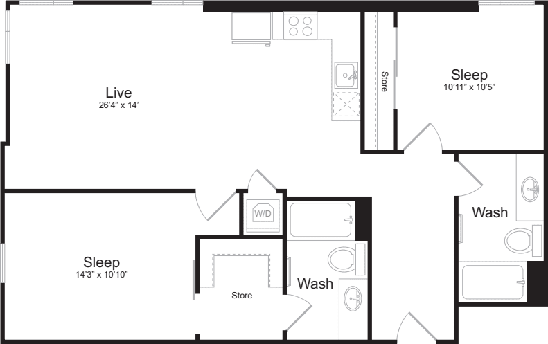 2 Bedroom C floor plan
