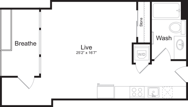 Studio A floor plan