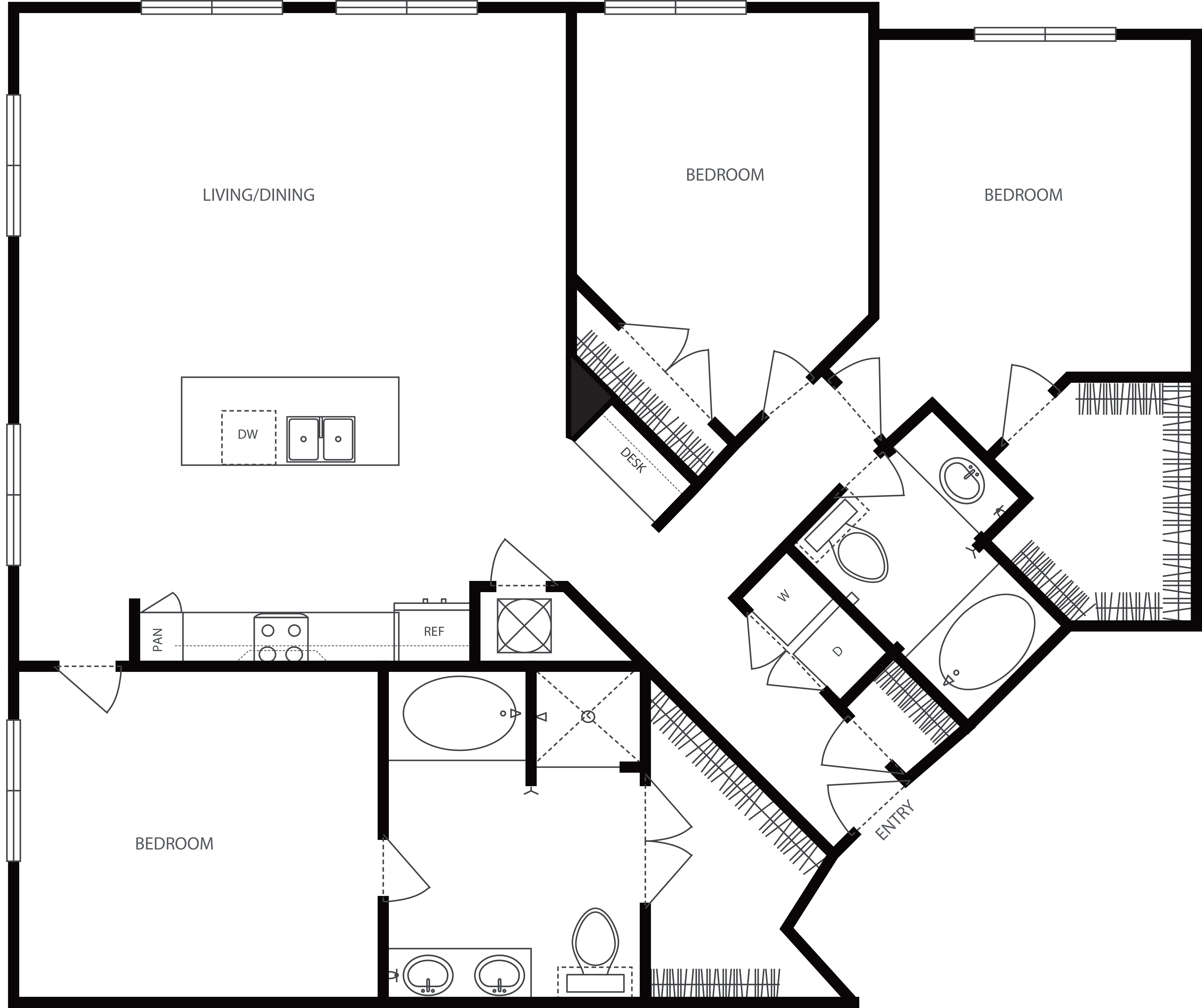 V floor plan