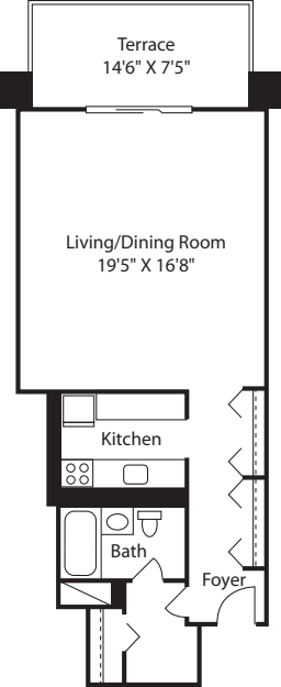 Longfellow Studio 17,4 floor plan