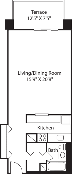 Longfellow Studio floor plan