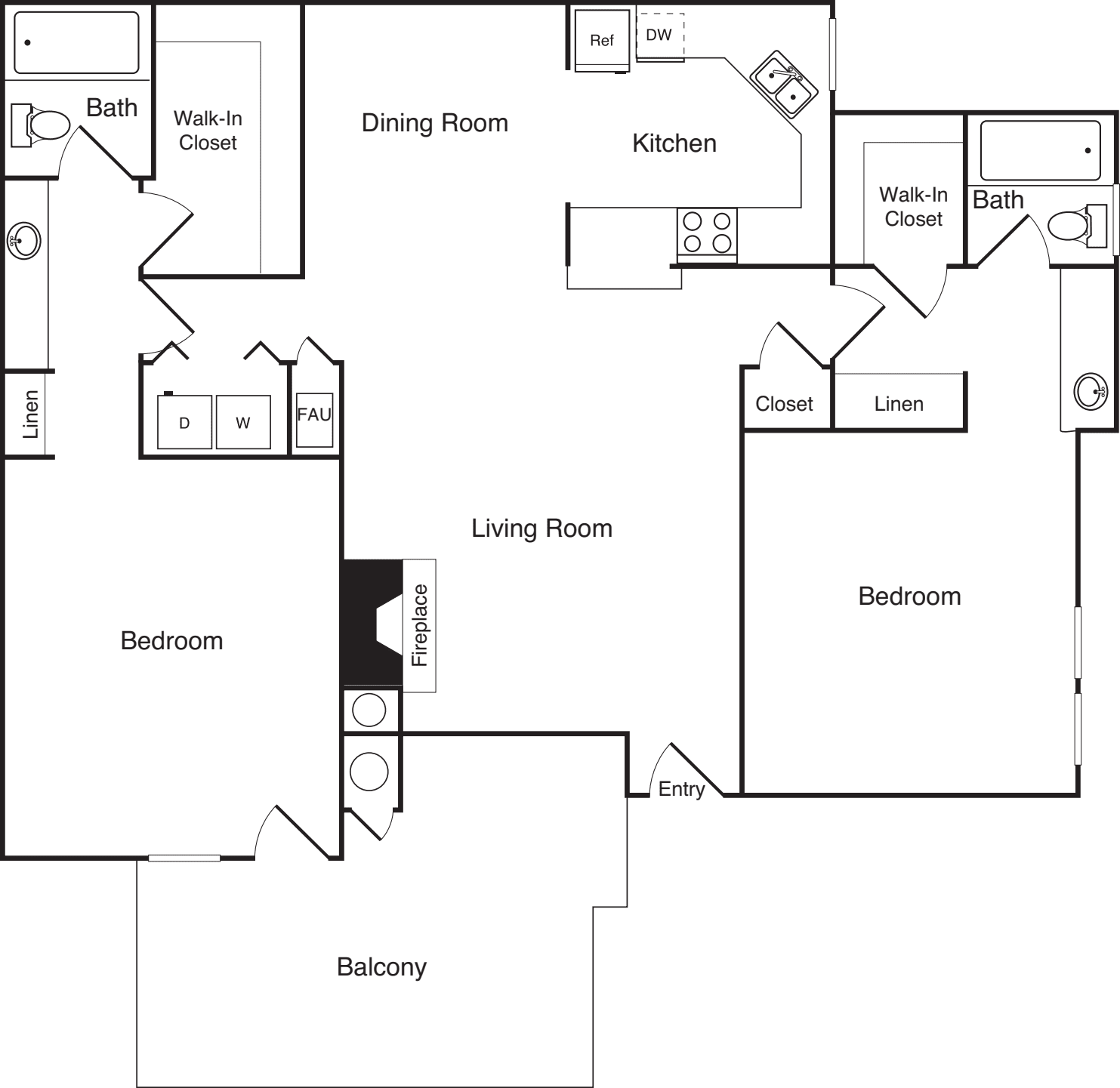 Model 2B floor plan