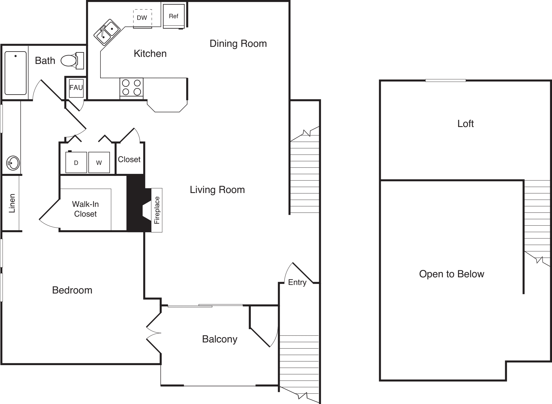 Model 1E  Loft floor plan