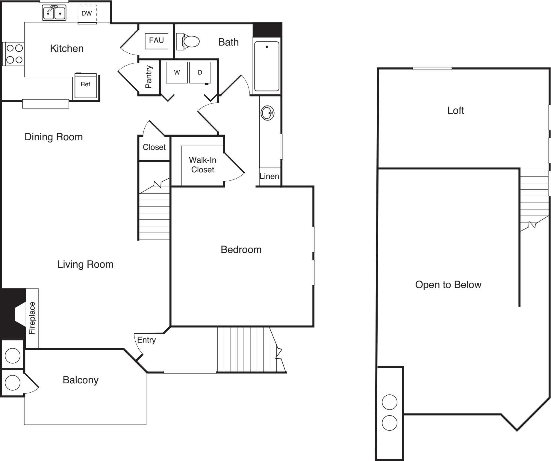 Model 1D  Loft floor plan