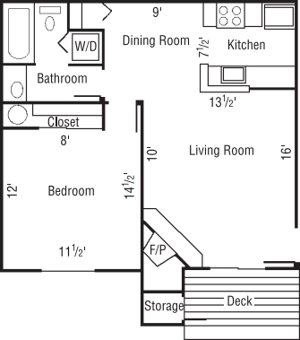 1 Bedrooms floor plan