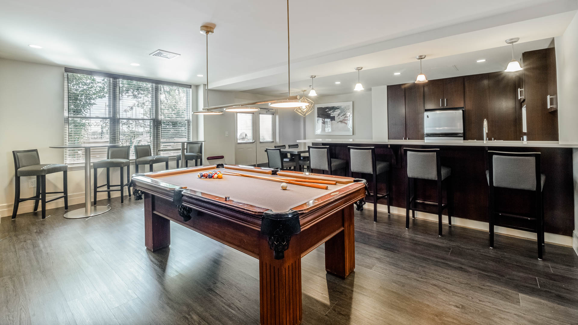 Game room at Hudson Point Apartments