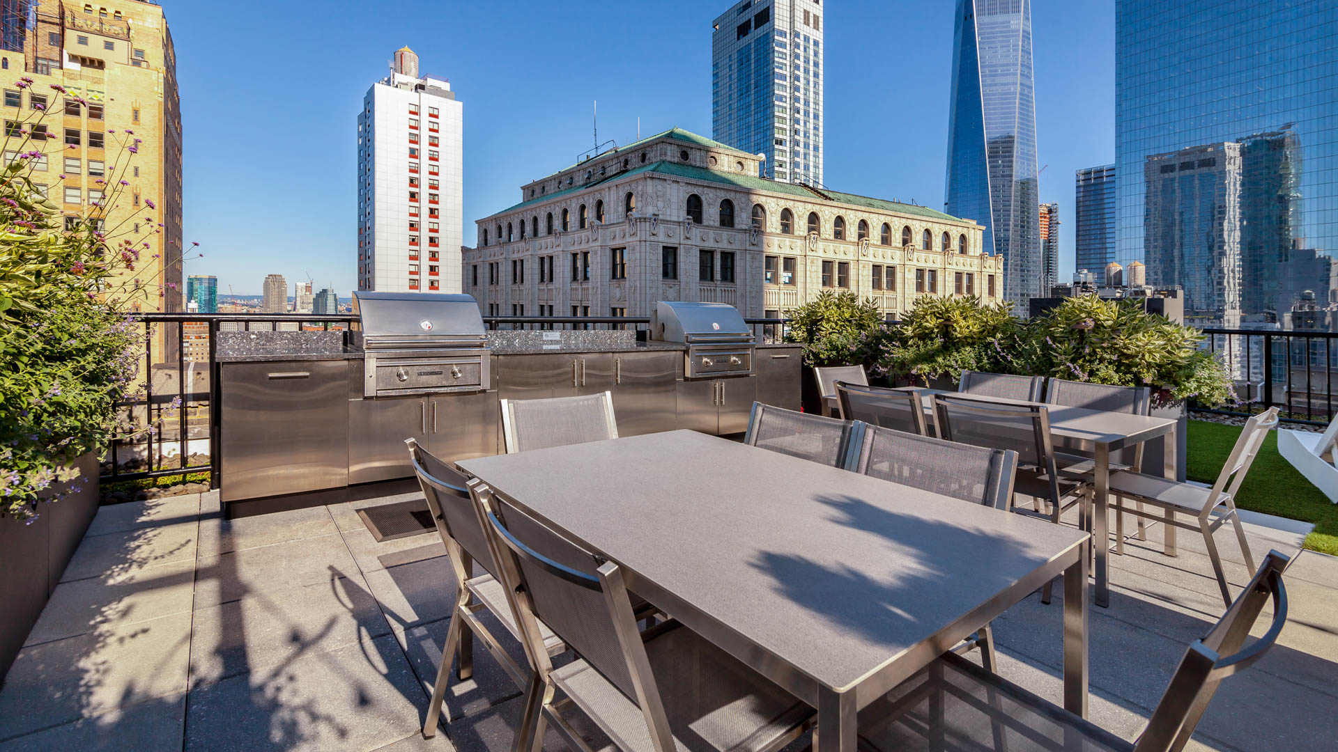 Grill area at 71 Broadway Apartments
