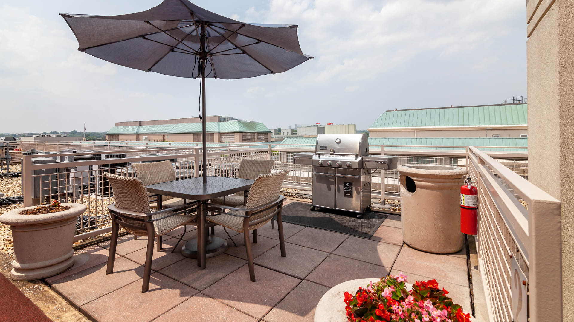 Grill area at 2400 M Apartments