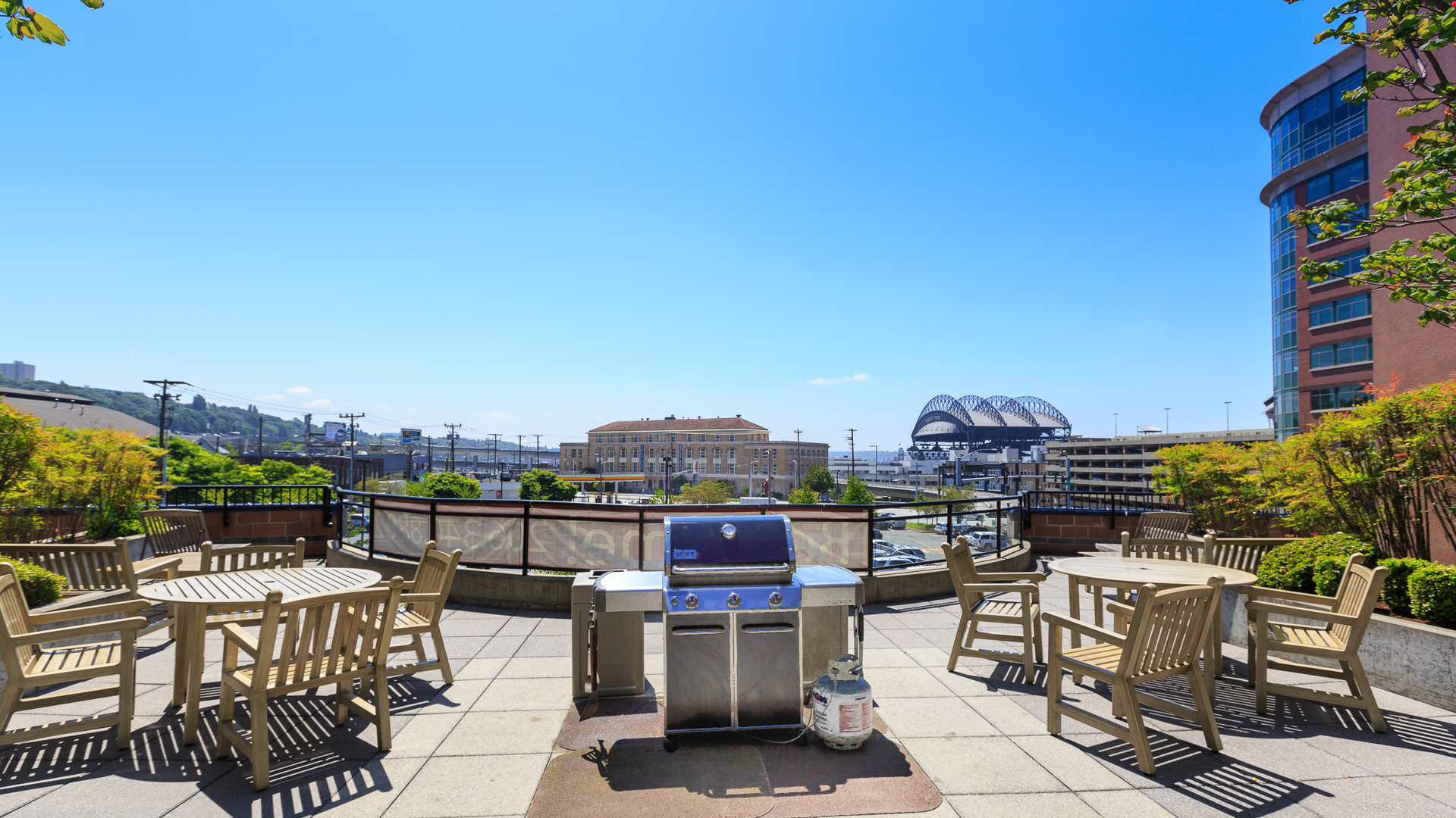 Roof deck at Uwajimaya Village Apartments