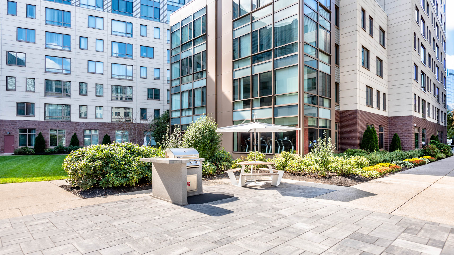 Grill area at Third Square Apartments
