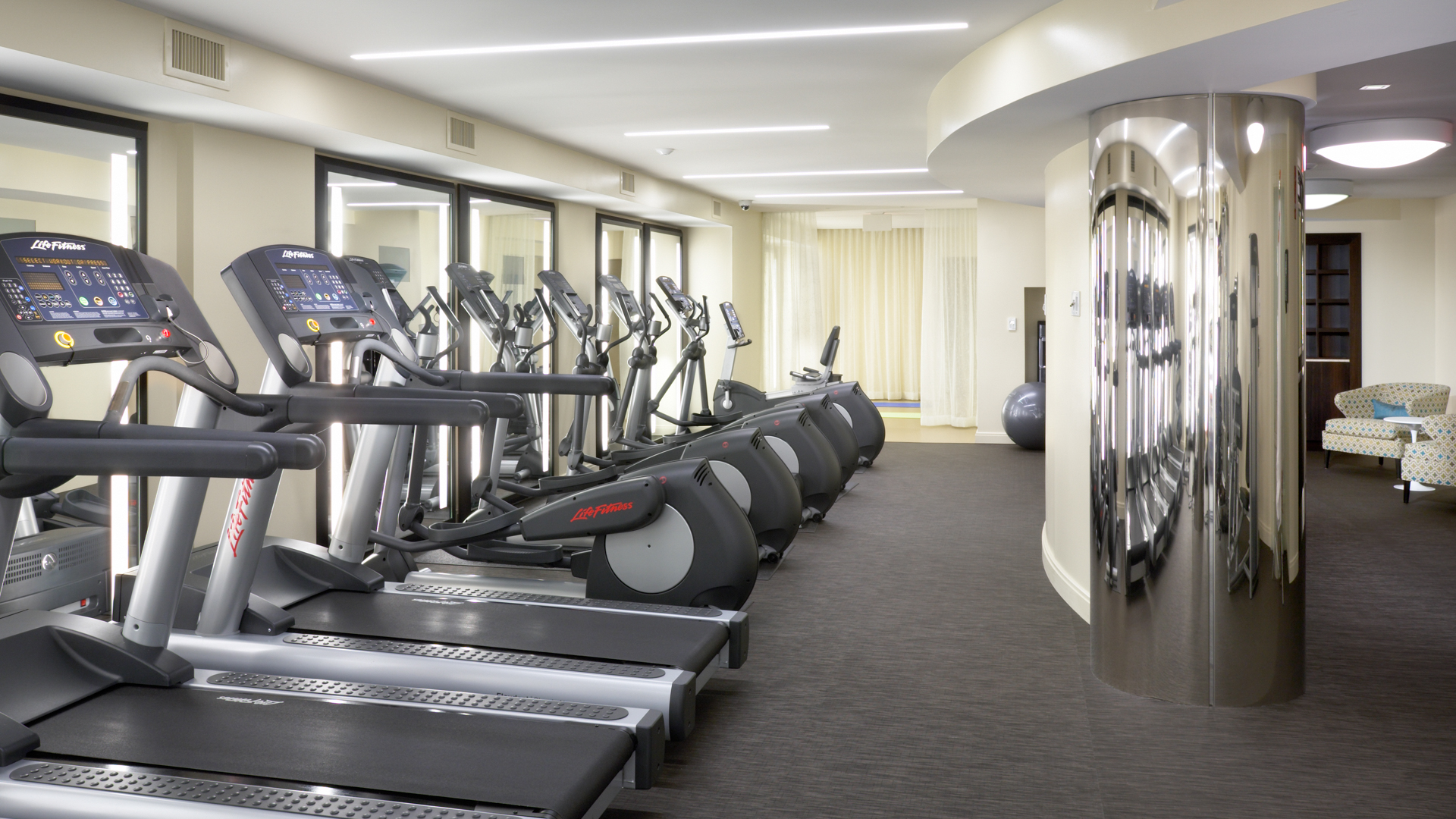 Gym at 1500 Mass Apartments
