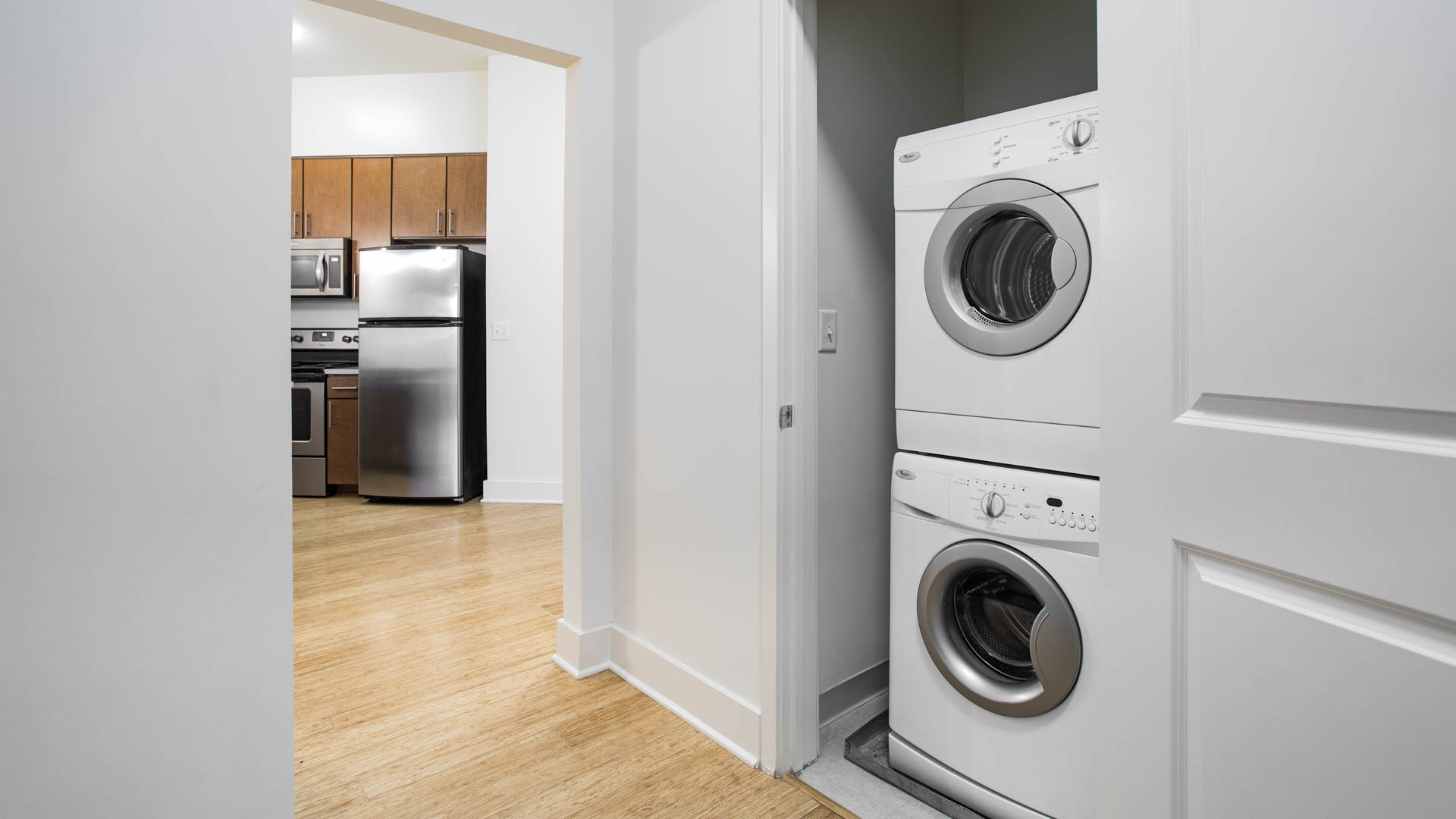 Laundry room at 2201 Pershing Apartments