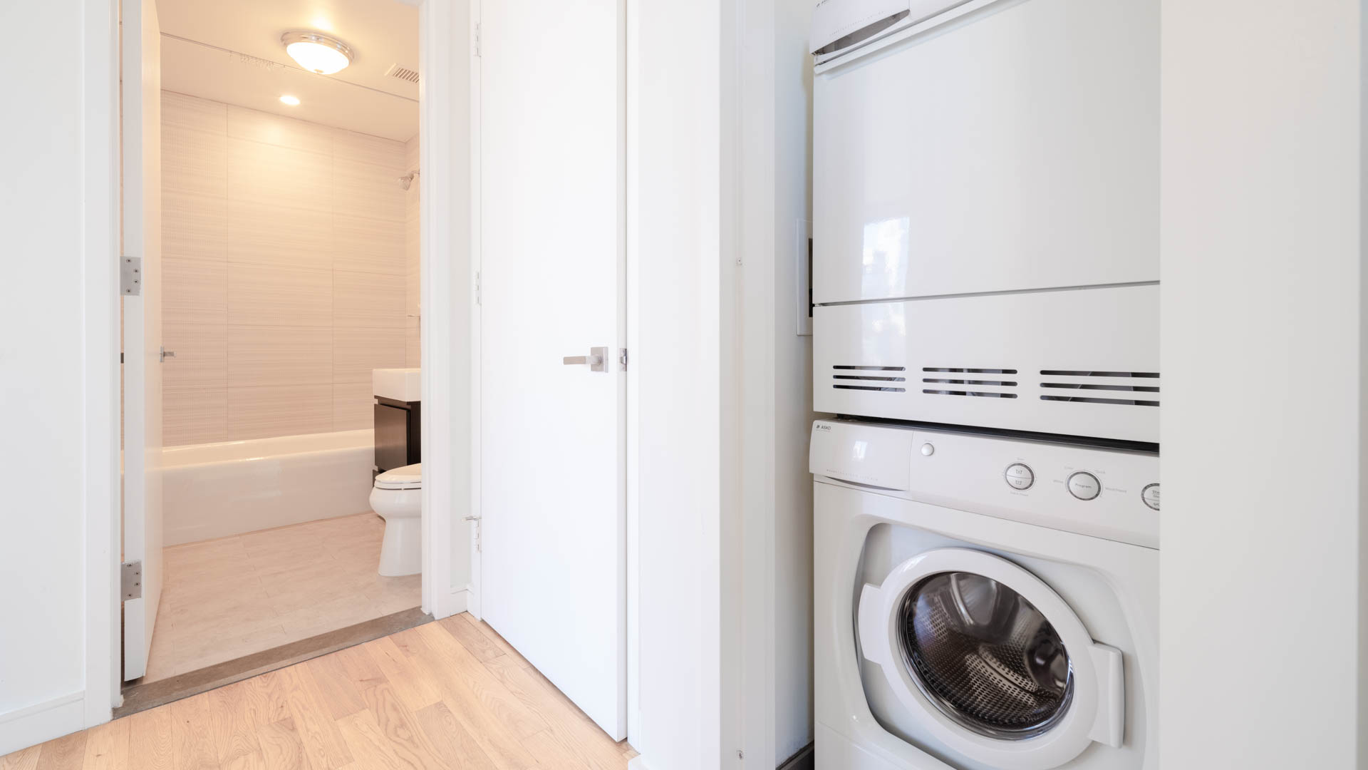 Laundry room at Beatrice Apartments