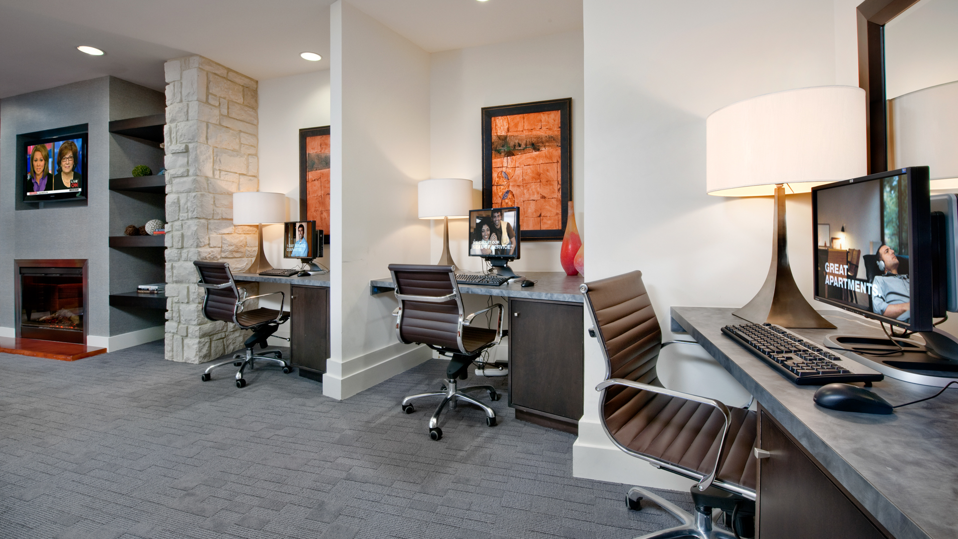 Business center at Westchester Rockville Station Apartments