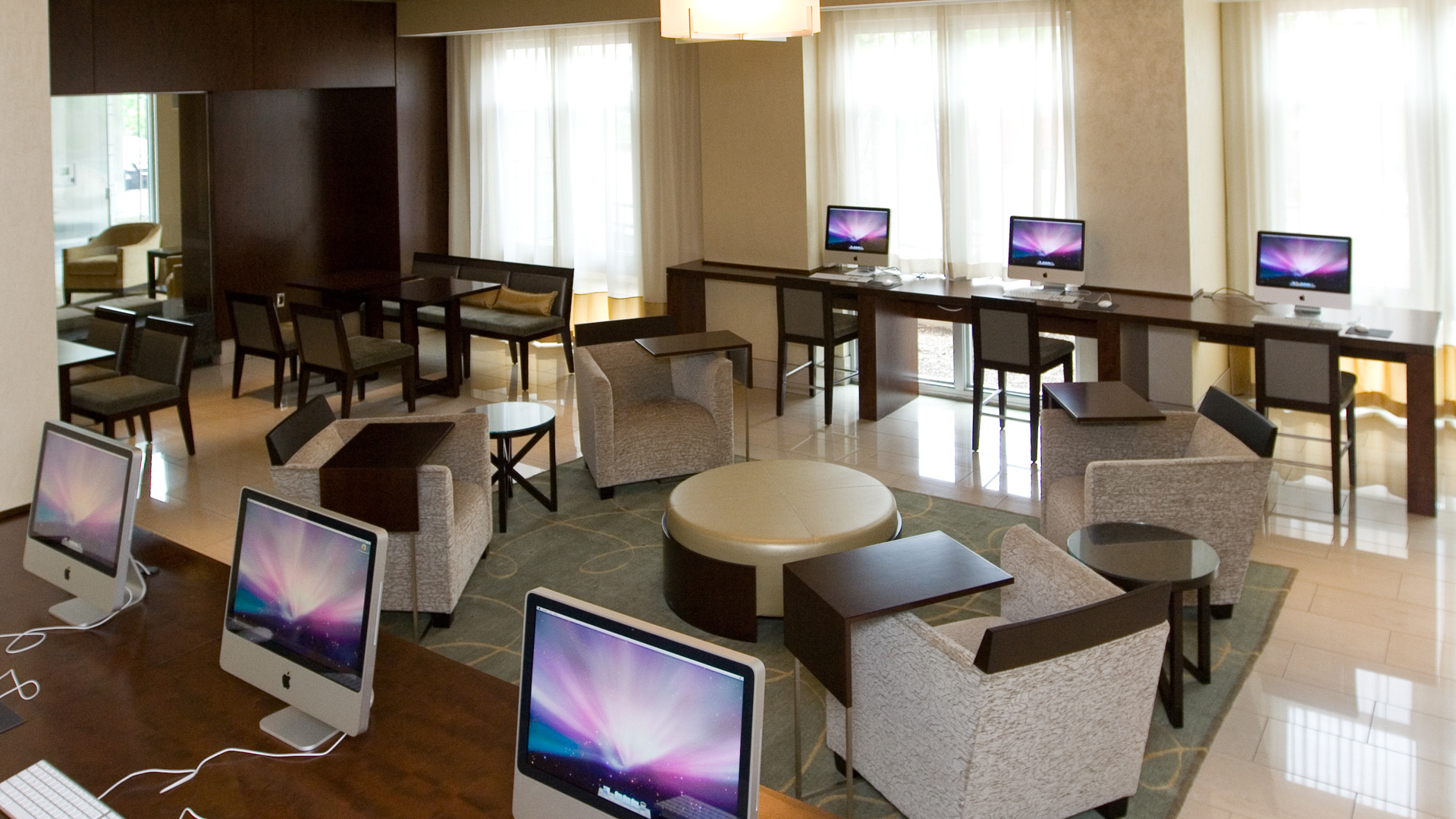 Business center at Wisconsin Place Apartments
