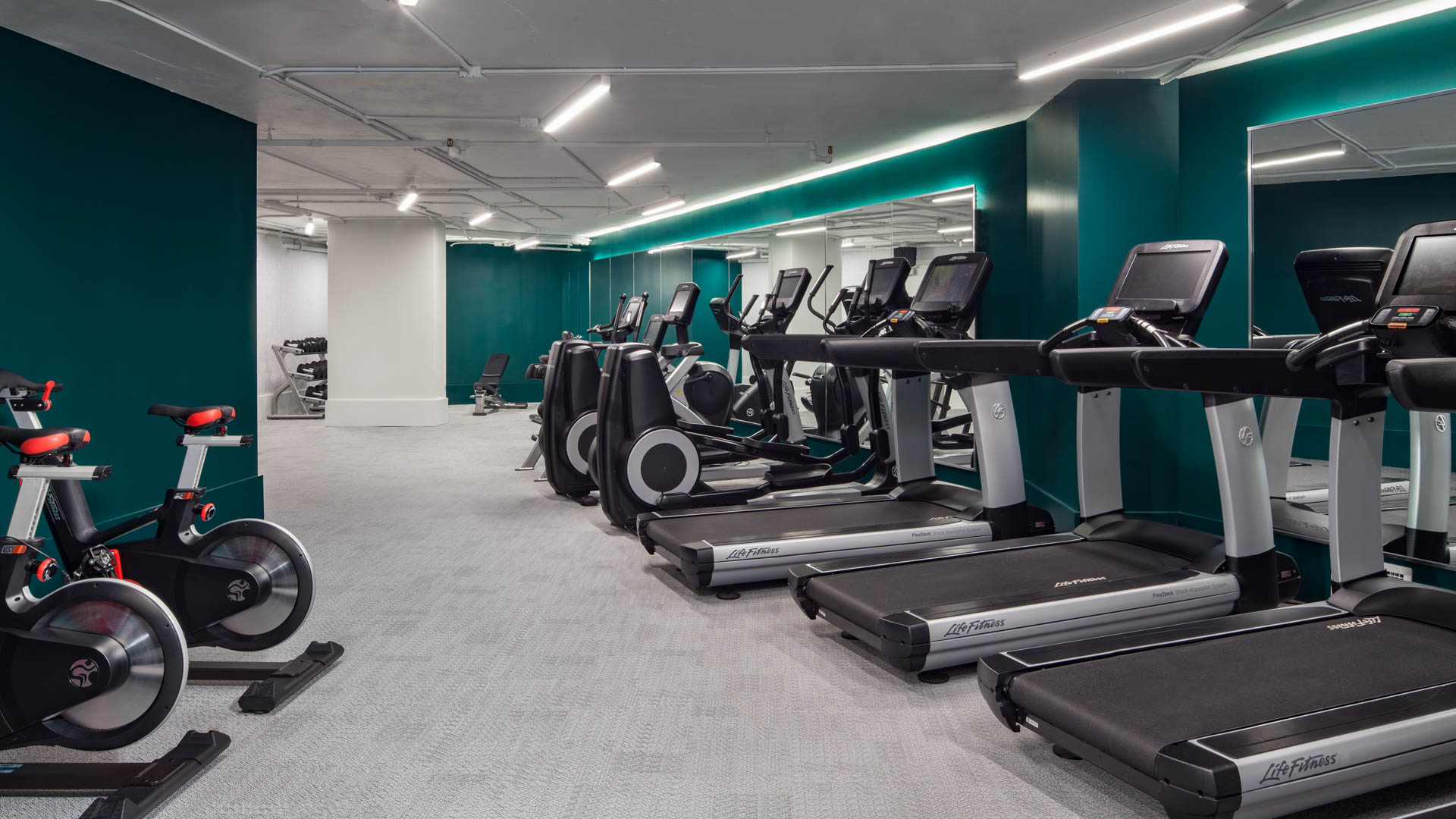 Gym at 2501 Porter Apartments