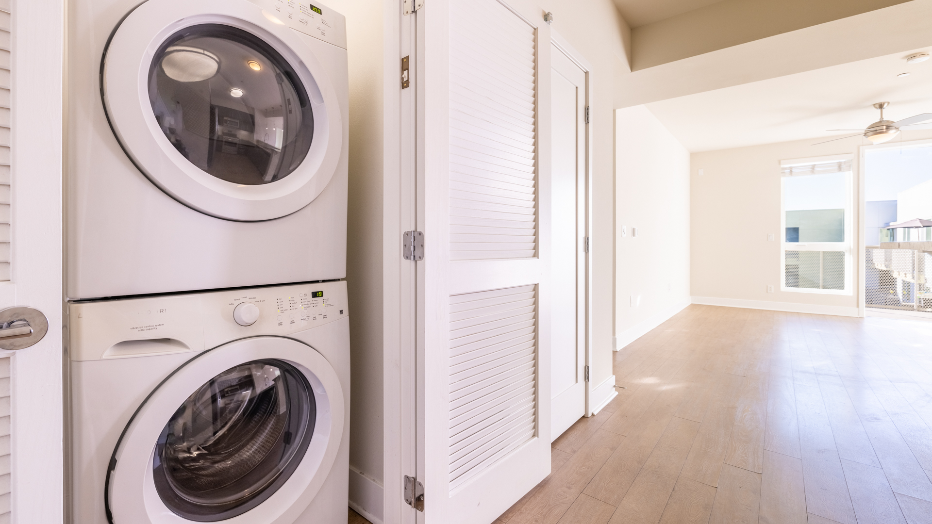Laundry room at The Hesby Apartments