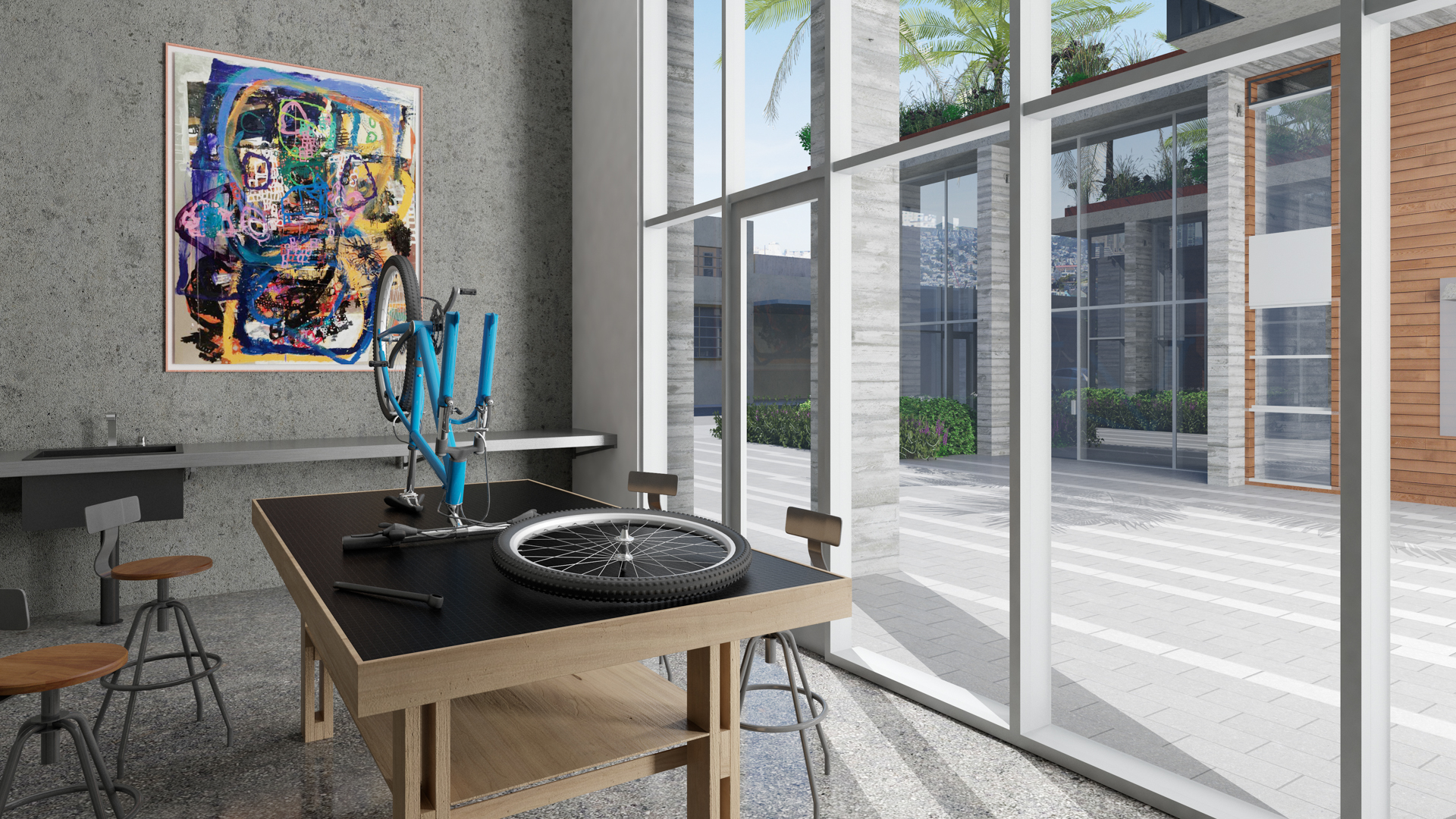Bike room at Potrero 1010 Apartments