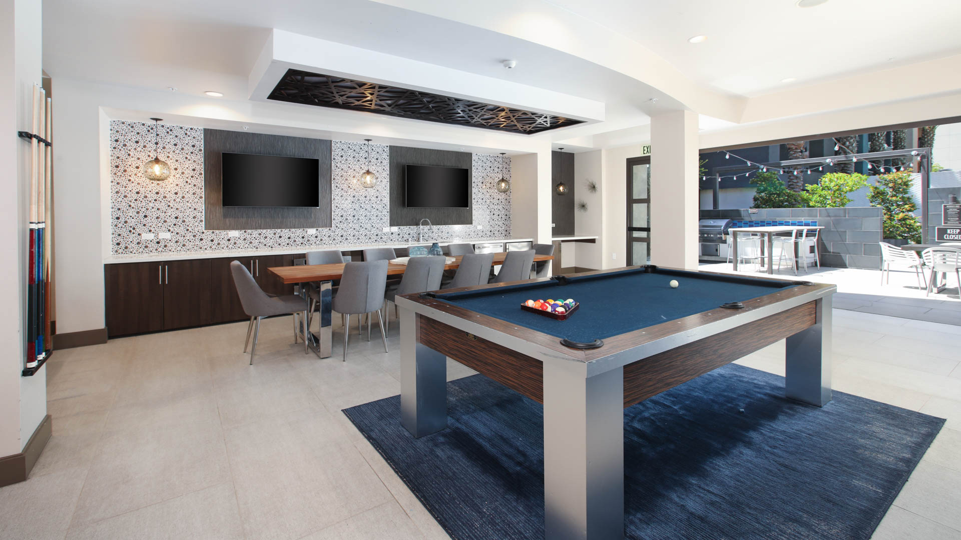 Game room at The Kelvin Apartments