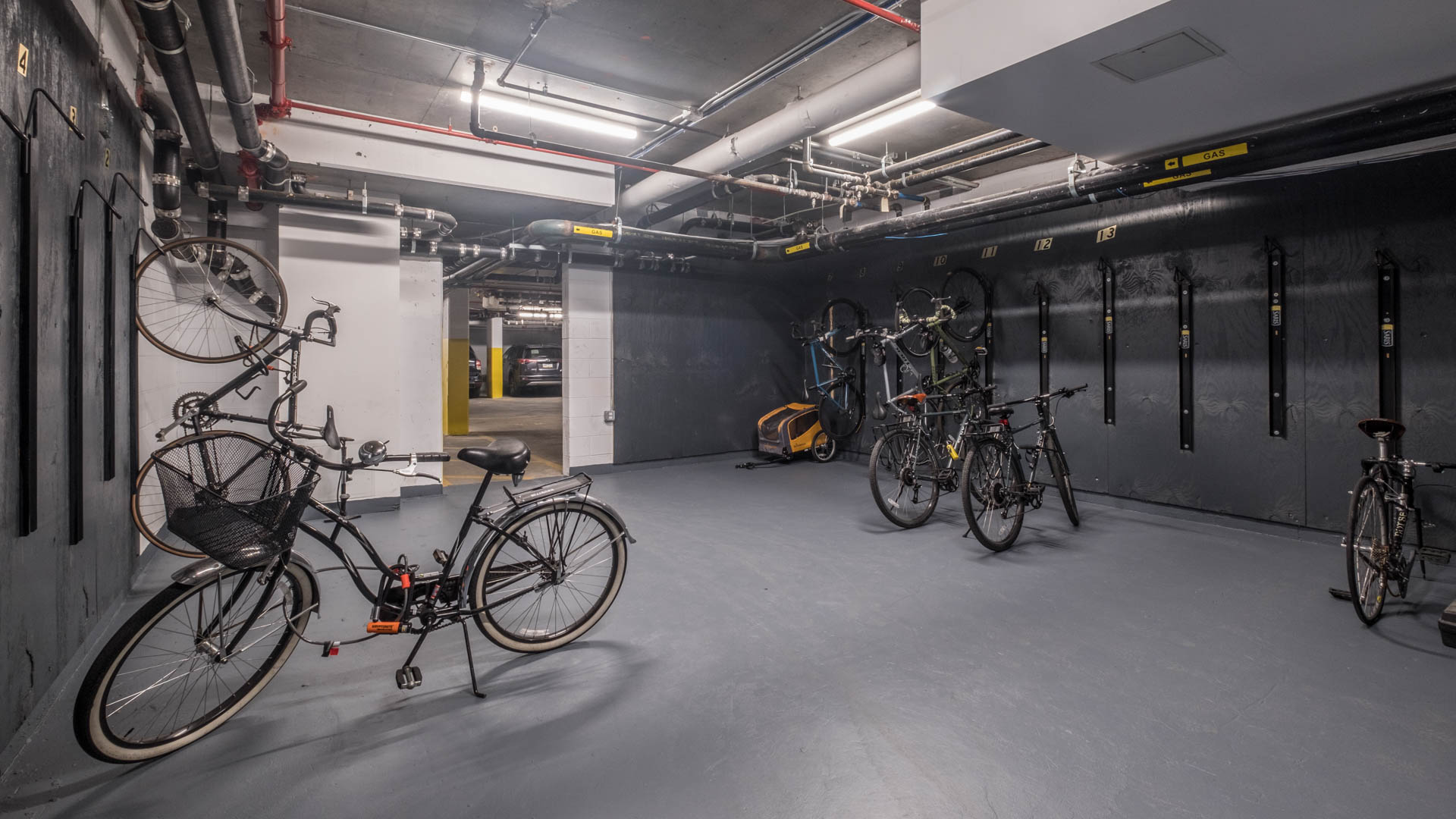 Bike room at Atelier Apartments