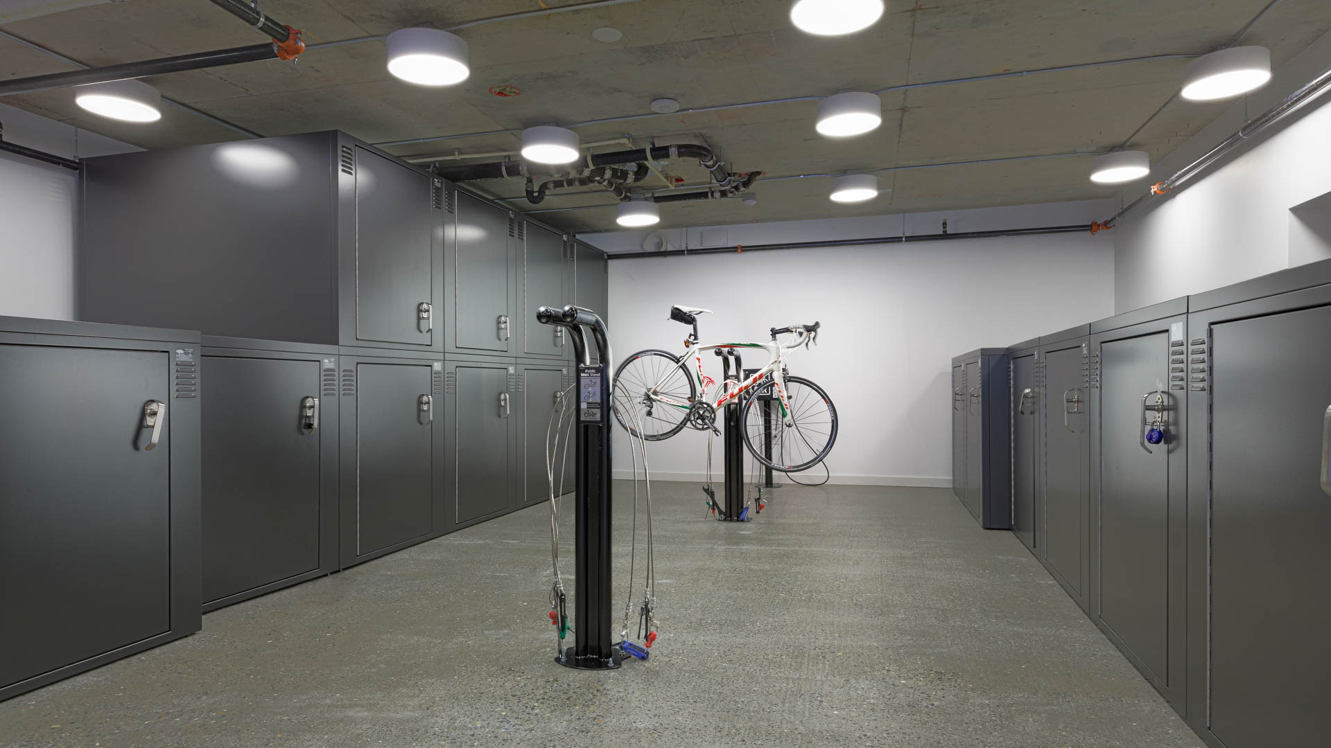 Bike room at Cascade Apartments