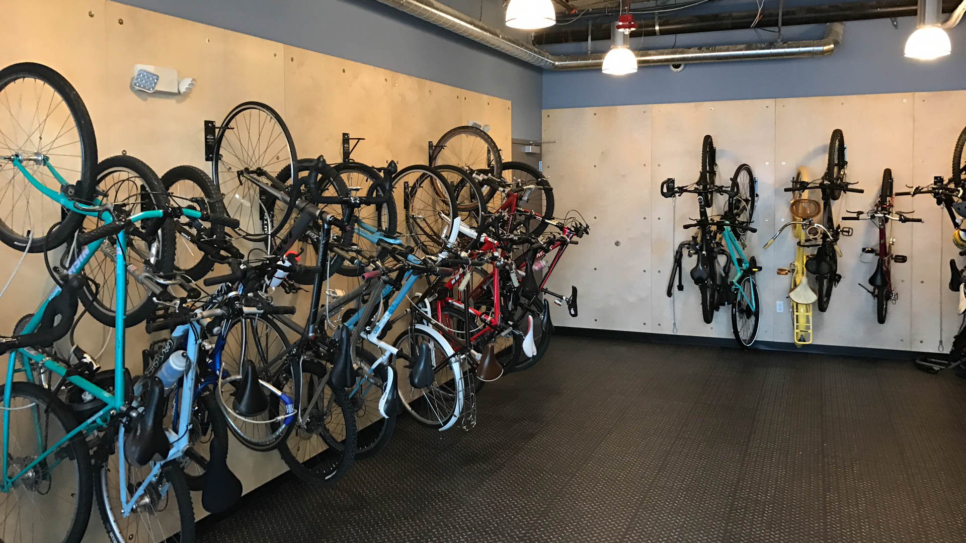 Bike room at Springline Apartments