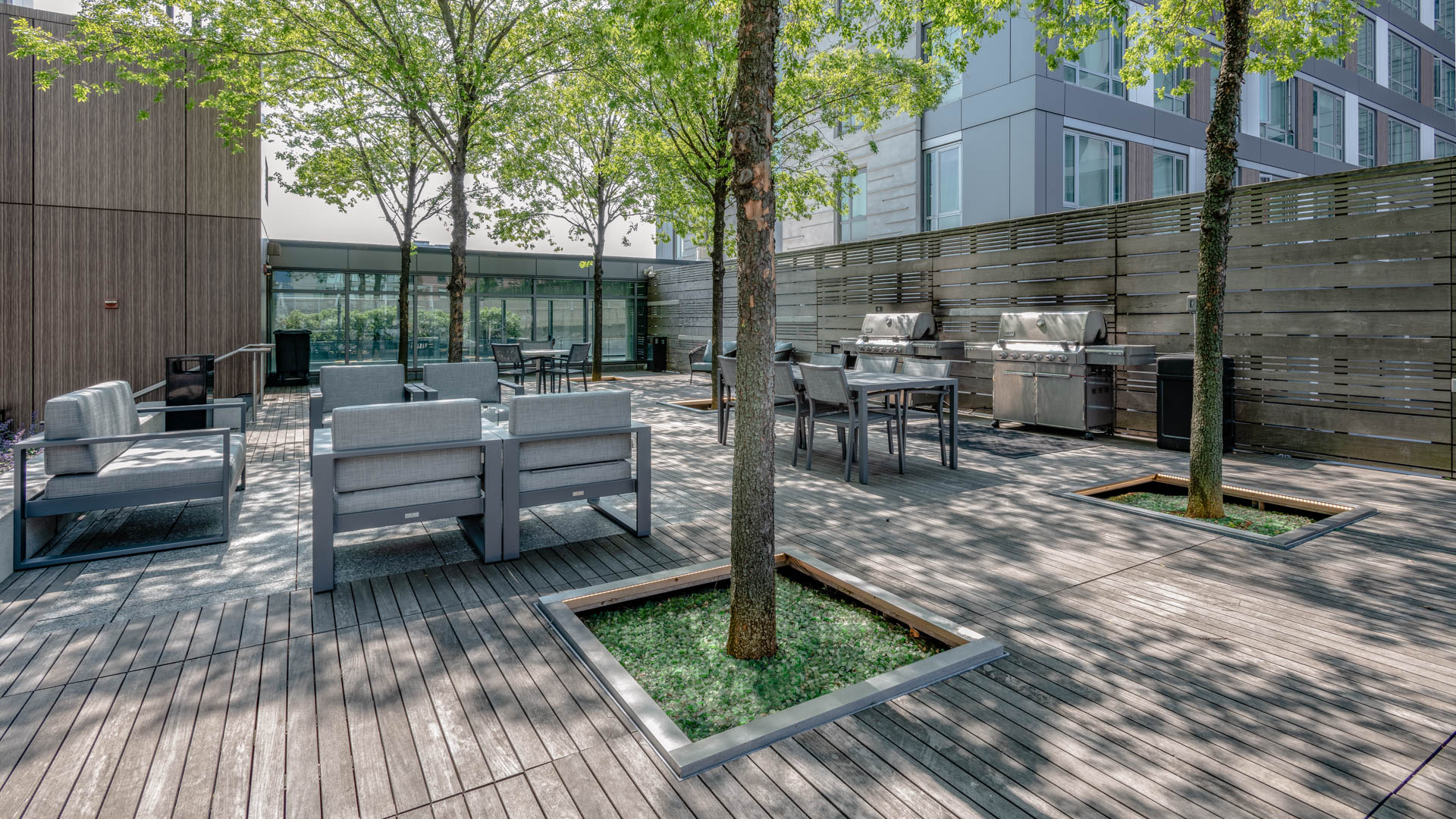 Grill area at Troy Boston Apartments