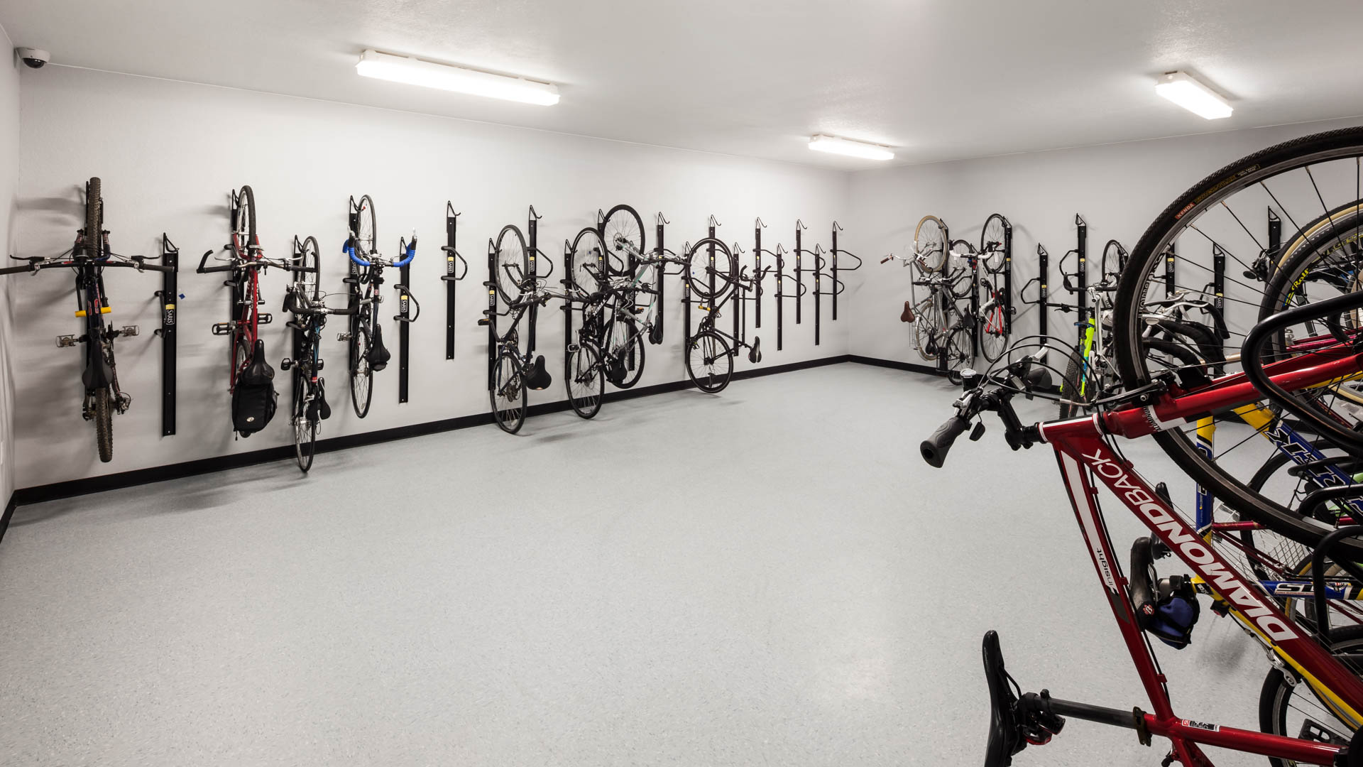 Bike room at Radius Uptown Apartments