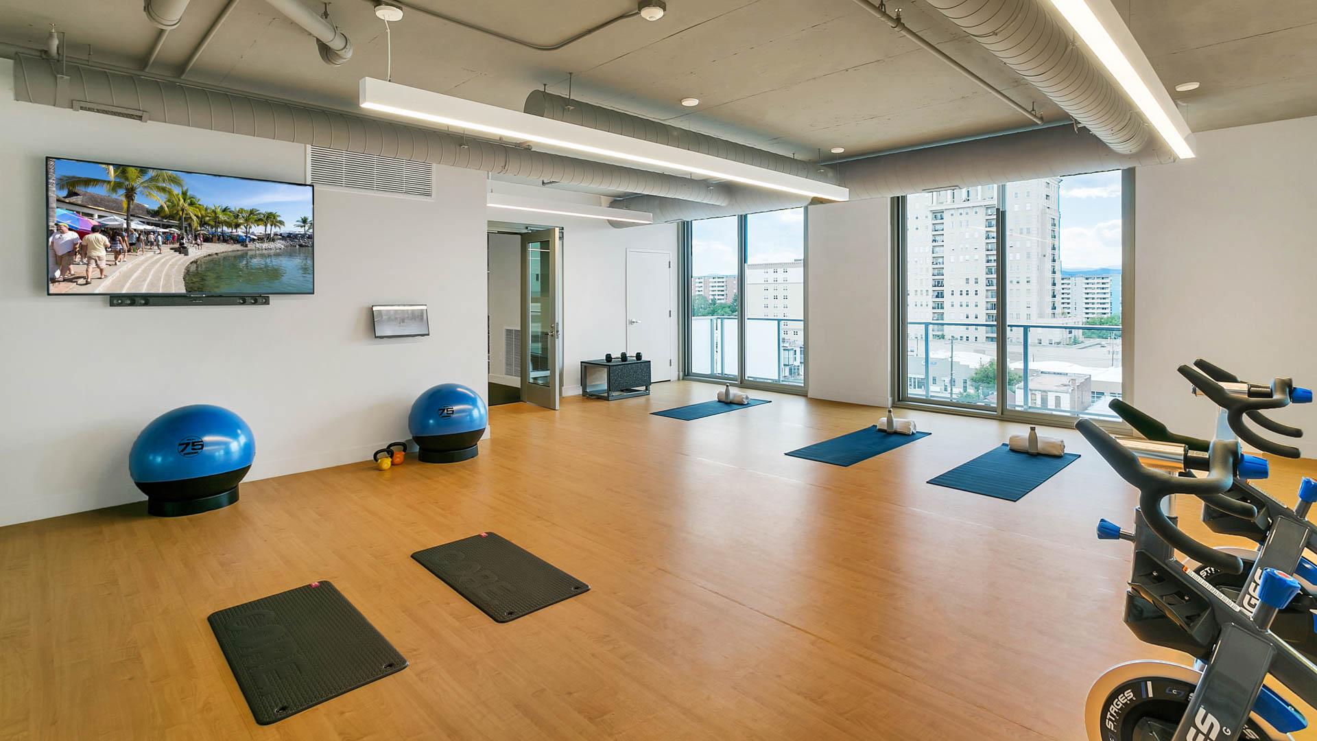 Gym at Eviva on Cherokee Apartments