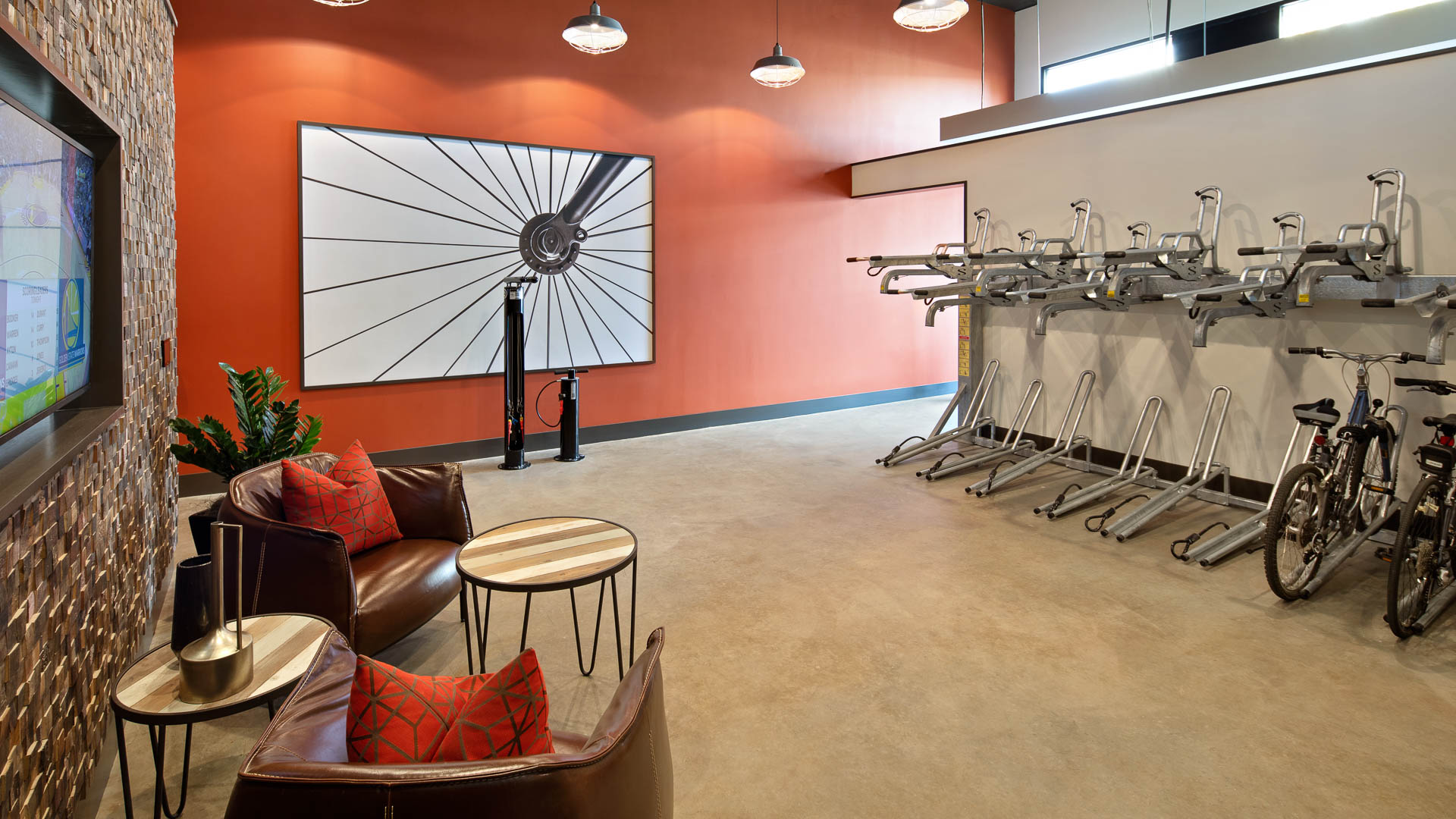 Bike room at Huxley Apartments