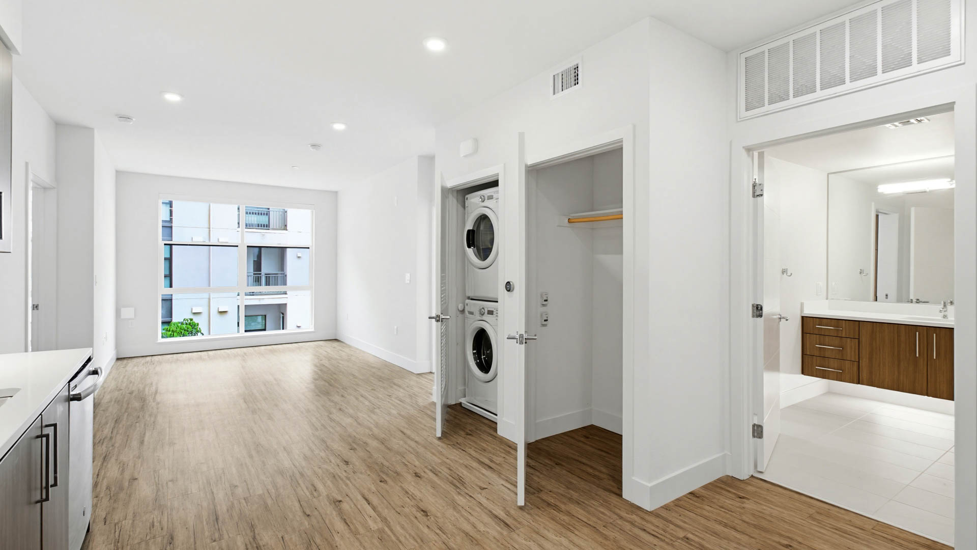 Laundry room at Huxley Apartments