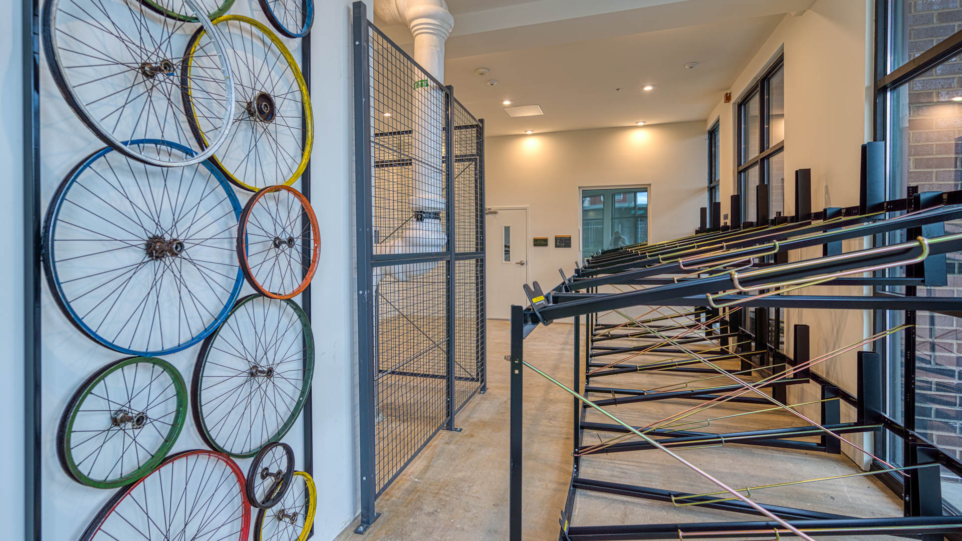 Bike room at Zephyr on the Park Apartments