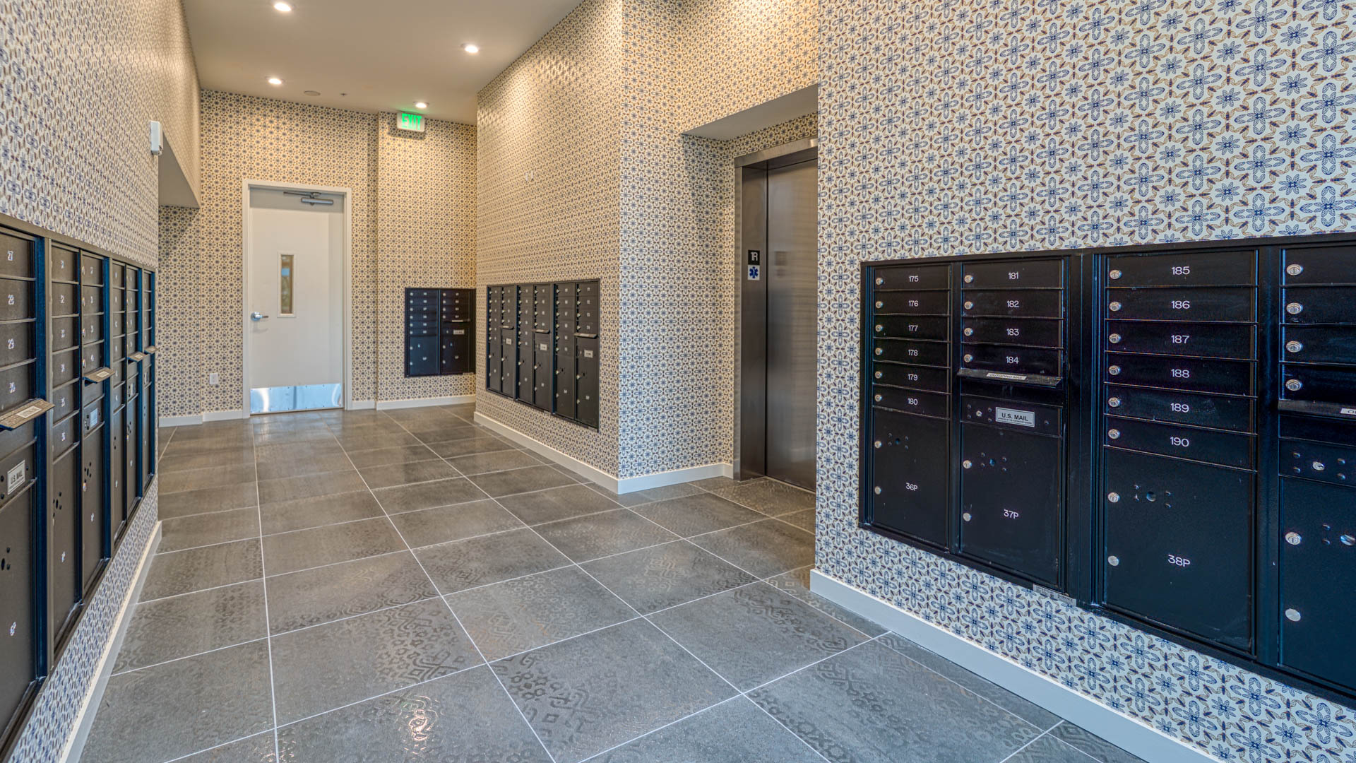 Mailroom at Zephyr on the Park Apartments