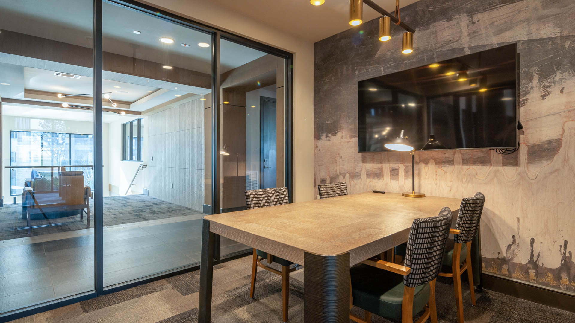 Work space at Olivian at the Realm Apartments