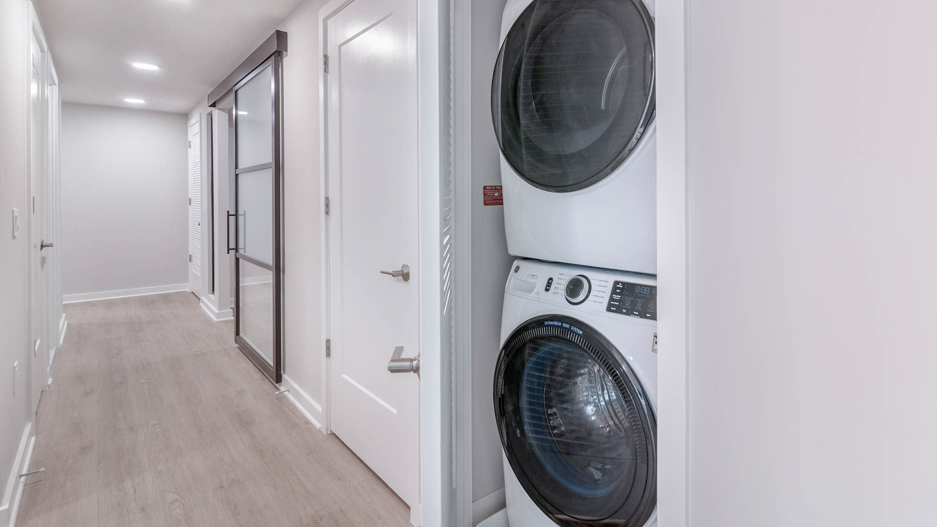 Laundry room at Reverb Apartments